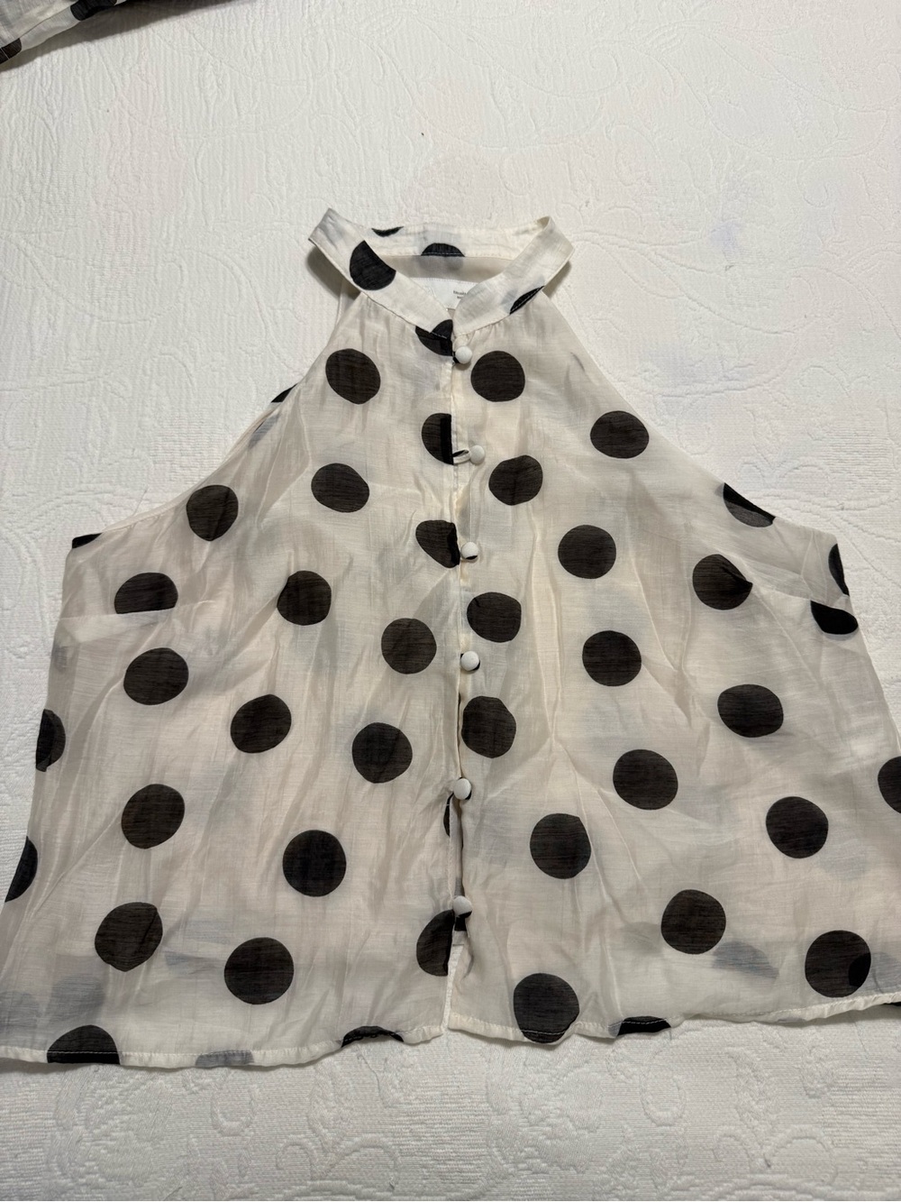 Zara Black & White Polka Dot Halter Top